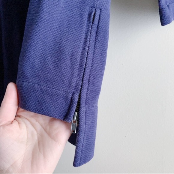 Madewell  V-Neck Textured Cotton Sweater Top in‎ Navy Blue, Size Medium - Picture 7 of 12